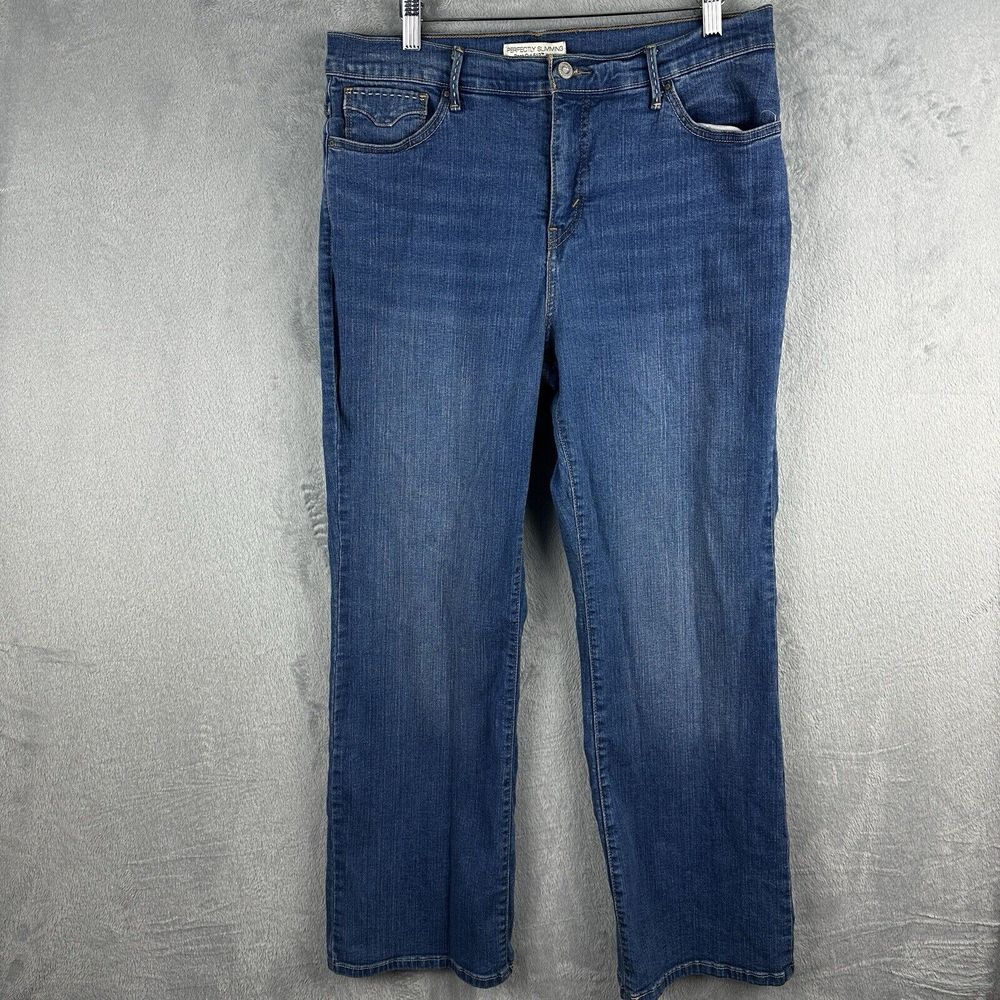 levis perfectly slimming 512 bootcut Jeans Blue Stretch Denim 14 (34x29.5)‎